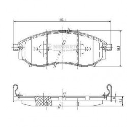 Jeu de 4 plaquettes de frein avant Infinity : Ex, G37, Q60, Q70, Nissan : Murano, Navara, Pathfinder, Qashqai J3601094 NIPPAR...