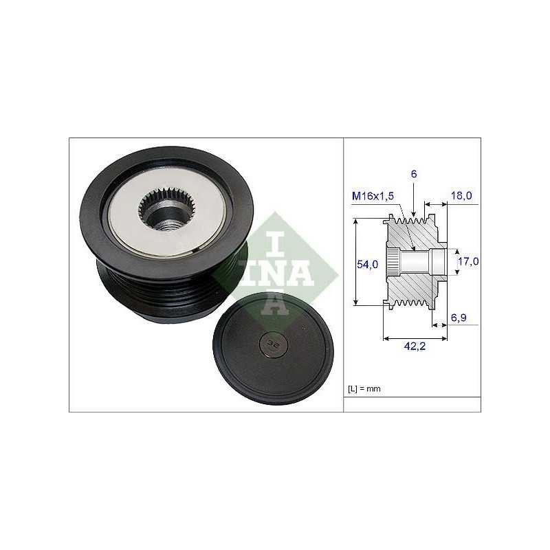 Poulie D'altrenateur Debrayable Astra H, Signum, Vectra C, Zafira B, 9-3