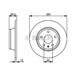 Jeu de 2 disques de frein arrière Audi TT 0986479465 Bosch VH