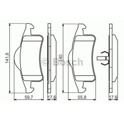 Jeu de 4 plaquettes de frein arrière Jeep Grand Cherokee 0986424665 Bosch VH