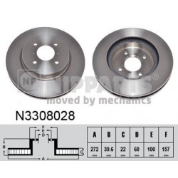 Jeu de 2 disques de frein avant Suzuki Swift N3308028 NIPPARTS VH