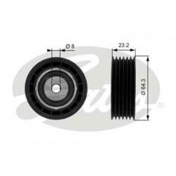 Galet enrouleur de courroie d'accessoire ( avec clim ) SAAB : 9-3 , 9-5 , 900 T38083