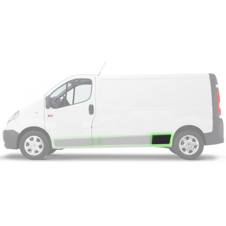 Baguette, bande protectrice laterale arriere gauche Nissan Primastar, Opel Vivaro, Renault Trafic